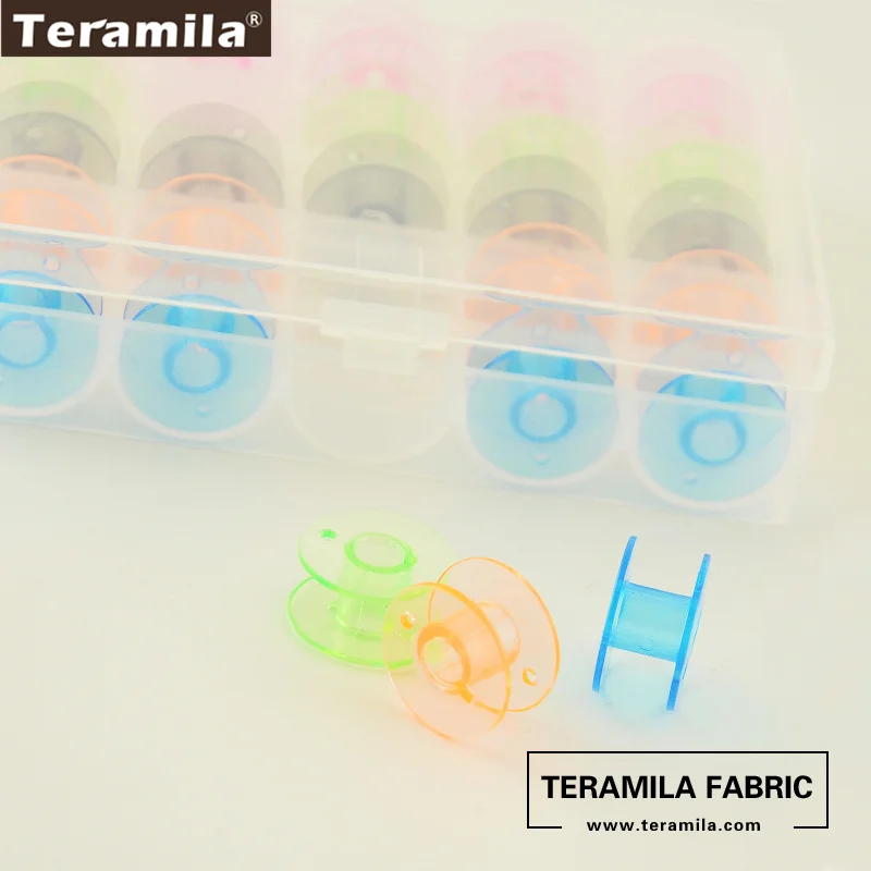 Colorful 25 Grid Clear Storage Case Box With 25Pcs Empty Bobbins Spool for Brother Janome Singer Elna Sewing Machine|box box|box storage boxbox clear