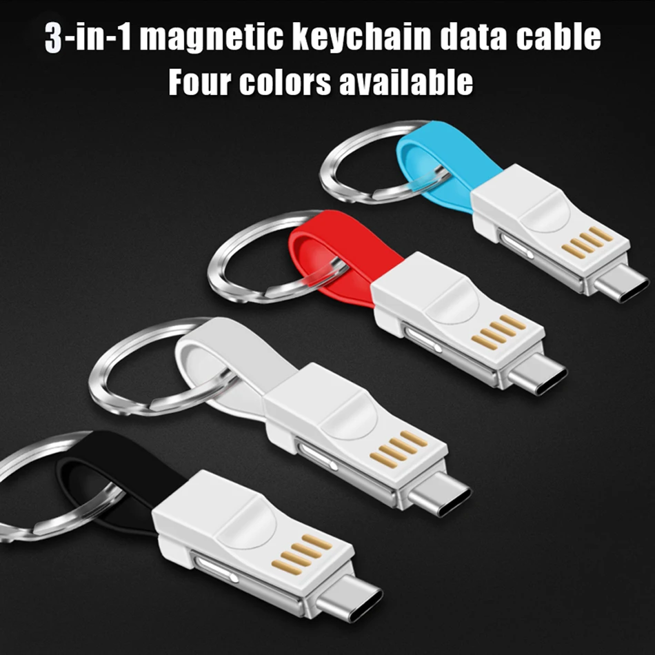 Oppselve 3 в 1 USB кабель Micro usb type C кабель для iPhone XS XR X samsung HUAWEI 2A мини брелок зарядное устройство кабель для зарядки шнур