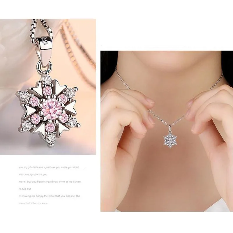Женское ожерелье с подвеской снежинкой|stone pendant|snowflake pendantcrystal stone pendant |