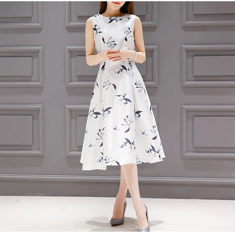 Women's 2019 Summer New Fashion Korean Version Off White Printing Boho Maxi Dress Plus Size Elegant Vintage Long Dresses | Женская