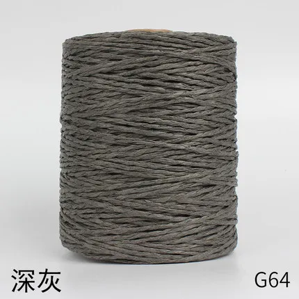 G64 1 рулон соломенной пряжи из рафии, пряжа для вязания вручную, летняя соломенная шляпа, сумки, подушки, корзины, материал ручного вязания, пряжа - Цвет: G64