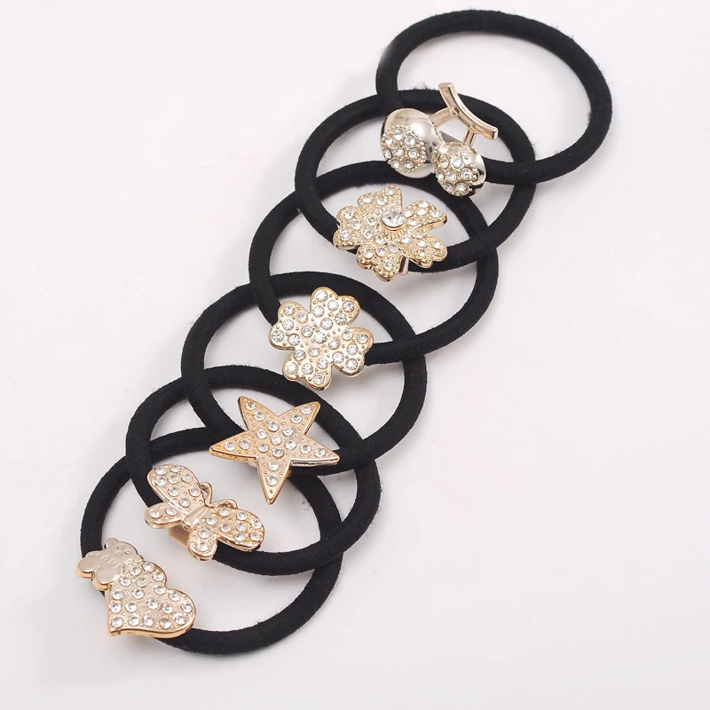 

Fashion 10Pcs/Lot Crystal Headdress Rubber Band Butterfly Hair Rope Elastic Hair Bands Korean Scrunchies Girls Hair Accessories