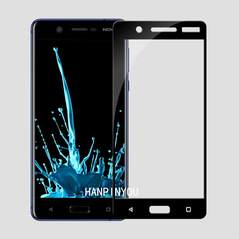 Для Nokia 5 (2017) TA-1024 2 &quotПолное покрытие закаленное стекло Защита экрана Ультра