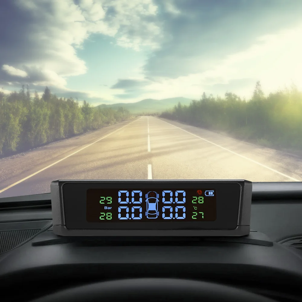 Беспроводная автомобильная система контроля давления в шинах TPMS ЖК дисплей на