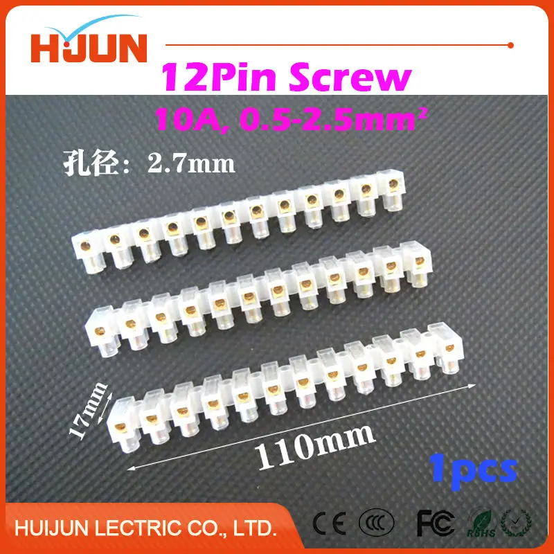 1pcs/lot 12 Pin Screw 10A Push Quick Cable Connector Universal Reuseable Clamp Wire Terminal Wiring 1500W 250V 0.5-2.5 Square |
