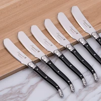 4 10pcs laguiole black butter knife spreader cheese knives sandwich slicer 6 25 15 9cm stainless steel bar restaurant cutlery
