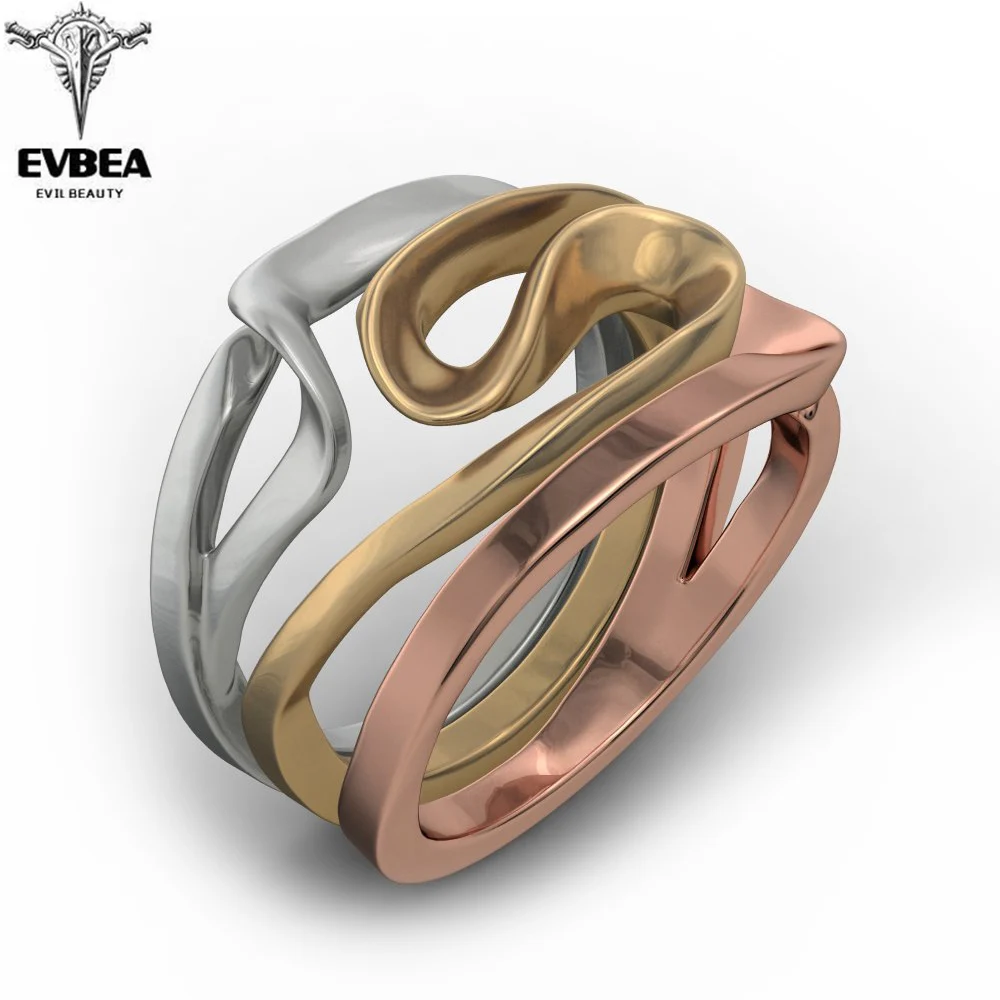 EVBEA Stackable Classic 3 в 1 кольца на Шевроны набор геометрическое кольцо Неправильной