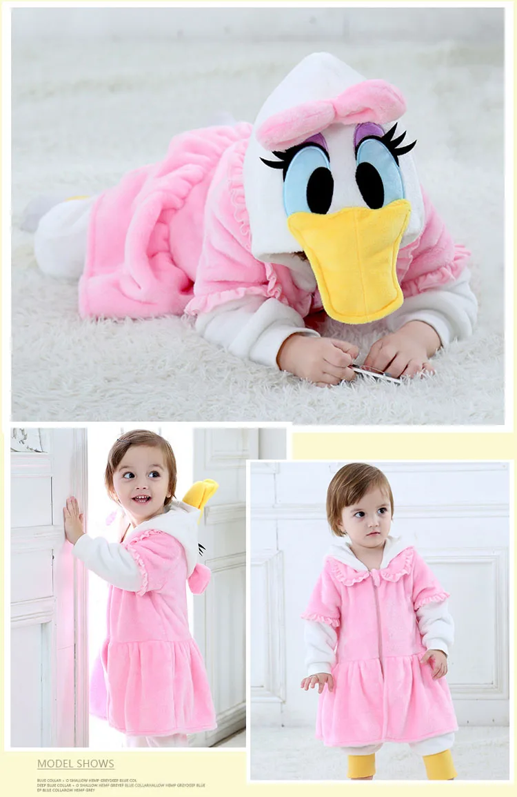 Baby Cartoon Rompers Newborn Hooded Toddler Clothing Boys Girls Minions Animal Jumpsuit Playsuit Costume Flannel Baby Rompers