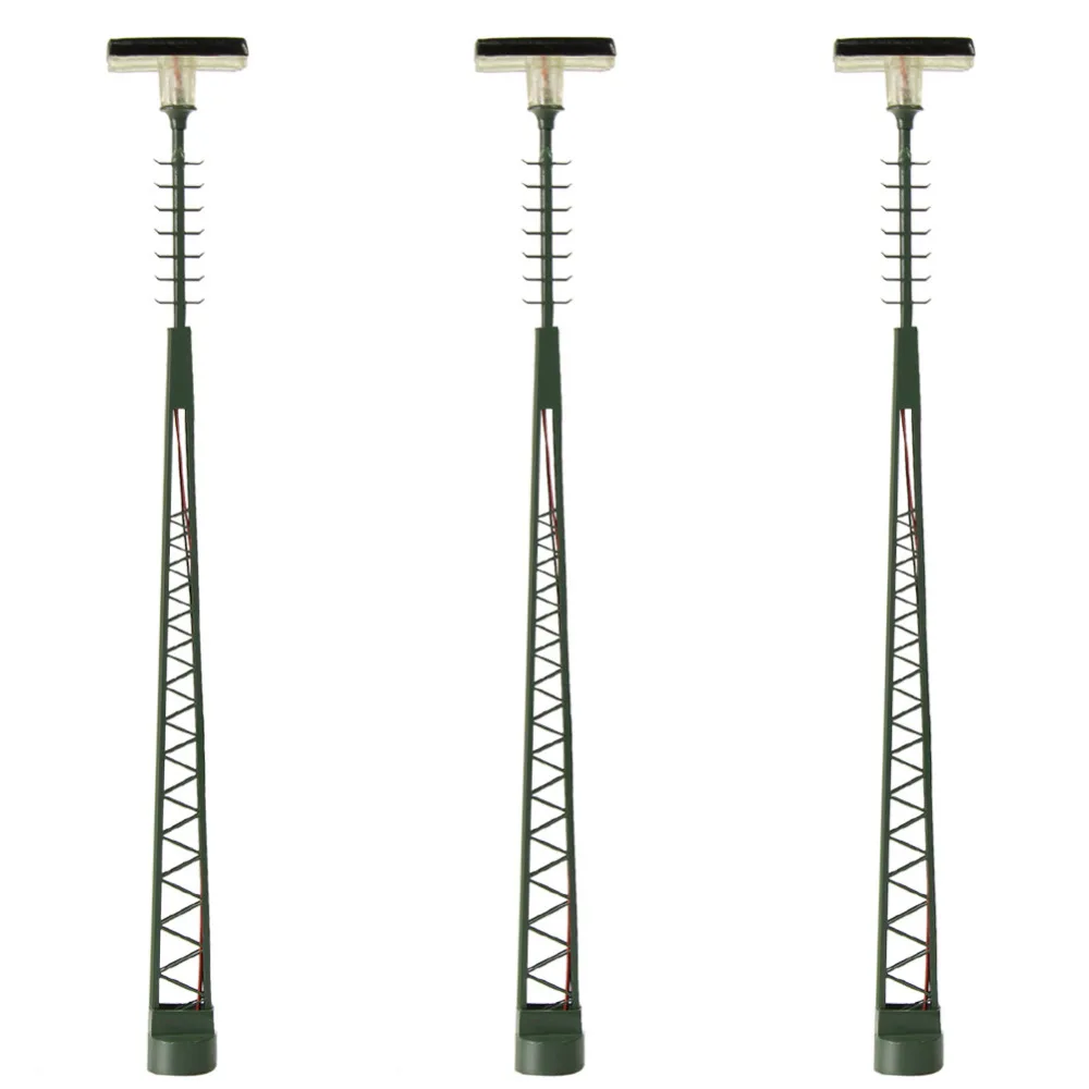 3 шт. HO Scale Lamp пост. Тока 13 см 1:87 уличное освещение Модель со светодиодами для