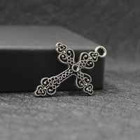 fashion antique silver color cross charm pendant used for religious necklace 20pcslot za1455