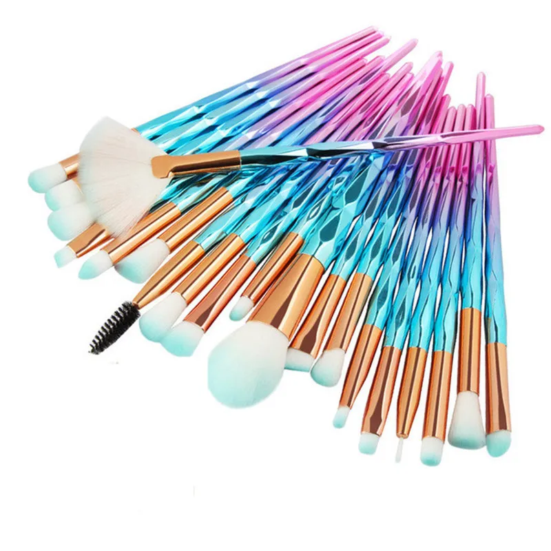 20 шт. алмазные кисти для макияжа Набор пудры основа Румяна растушевки тени глаз