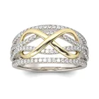 Женское Винтажное кольцо из циркония, золотистое кольцо без ограничений, свадебное кольцо, бижутерия, аксессуар, 2019
