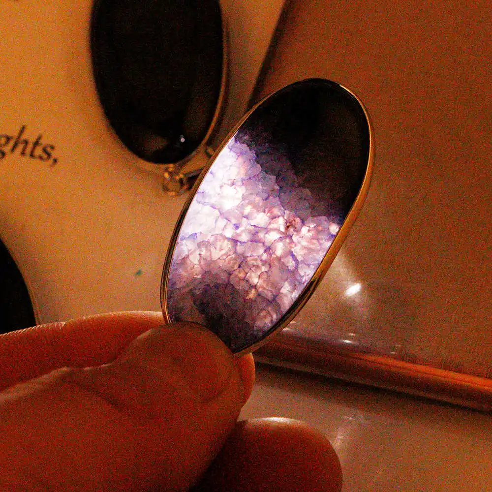 Yumten кристаллы ожерелье овальная подвеска серебро мужские ювелирные изделия