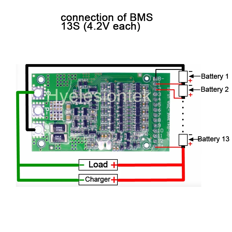 BMS 6S 7S 8S 9S 10S 11S 12S 13S 3,6 V 4,2 V 25A Регулируемый BMS литий-ионный аккумулятор 18650 система защиты платы модуль PCB PCM