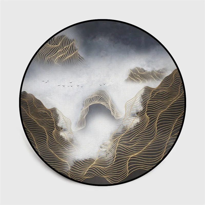 Chinese Style Round Area Rugs Birds Flowers Pattern Home Decor Living Room Bedroom Sofa Non-Slip Floor Mat Yoga Carpets | Дом и сад