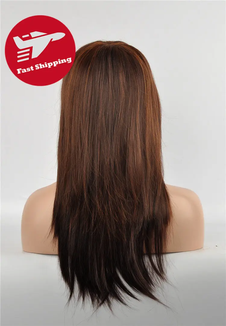 song wig.02470 good Women Lady Heat Brown Long Pretty Cosplay Party Straight Full Hair Wigs |