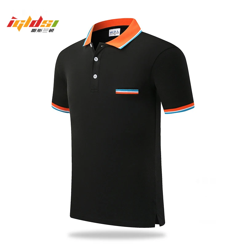 Новинка 2019 мужская рубашка поло с карманом короткий рукав хлопок s Polo однотонная