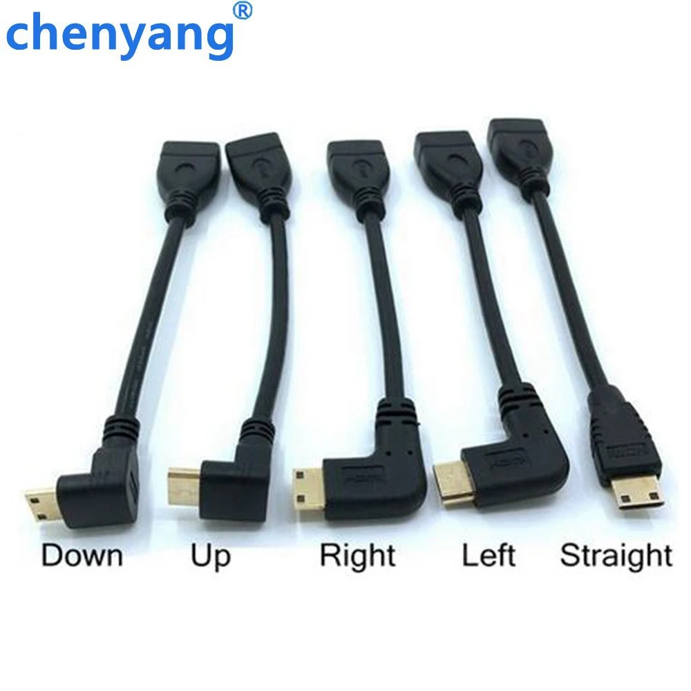Вверх вниз угловой мини HDMI совместимый к штекер гнездо кабель 10 см для ноутбука