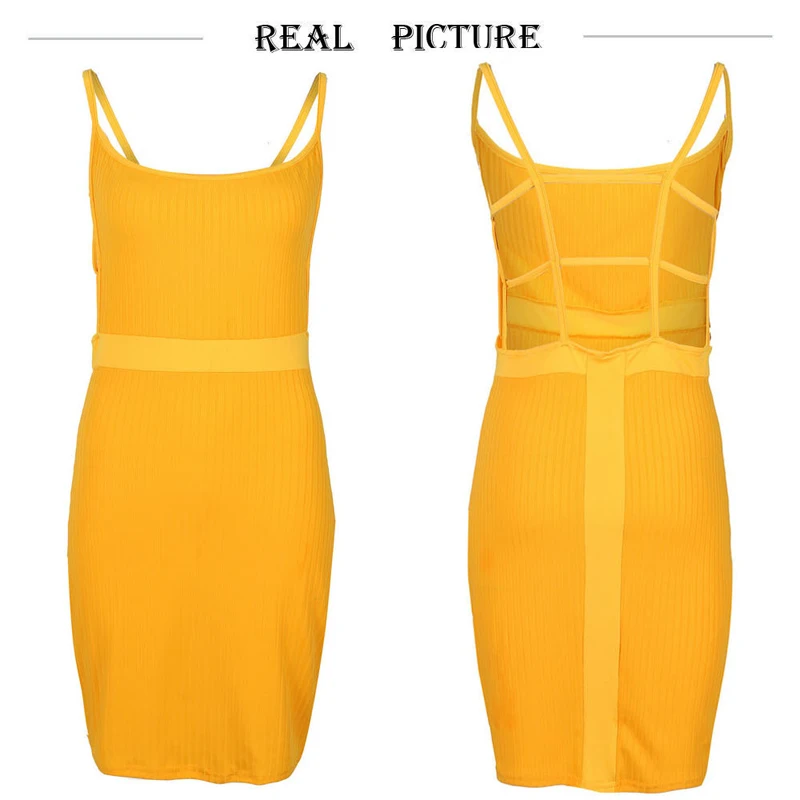 Сексуальное модное платье на бретелях с открытой спиной повседневное облегающее