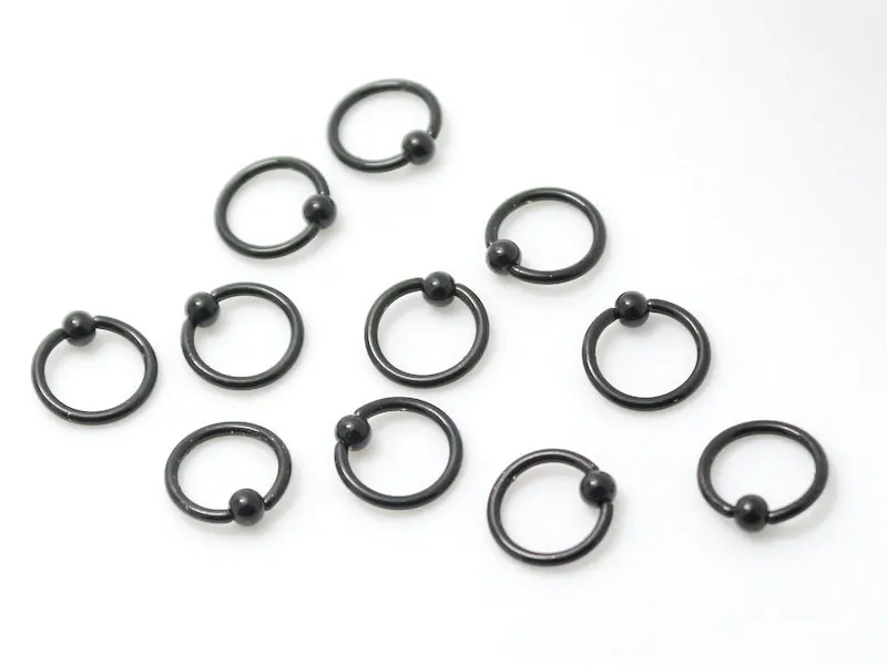 Кольцо для пирсинга черное с бусинами 3 мм|3mm balls|piercing jewelry lotring septum |