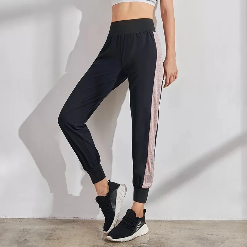 Vansydical Для женщин Спорт Бег Штаны с полосками по бокам тонкие дышащие тренировки йоги В Тренажерном Зале Упражнения для брюк женский впитывает пот и Штаны