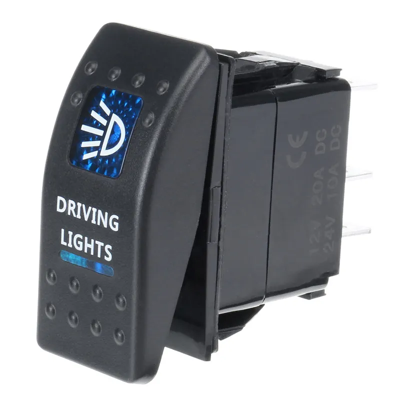 Driving Light 1x12 V/20A 24 V/10A Водонепроницаемый автомобиля морской синий Лодка Тумблер кулисный переключатель светодиодный светильник бар туман задняя ВКЛ-ВЫКЛ 5 Pin-код - Цвет: Driving Light