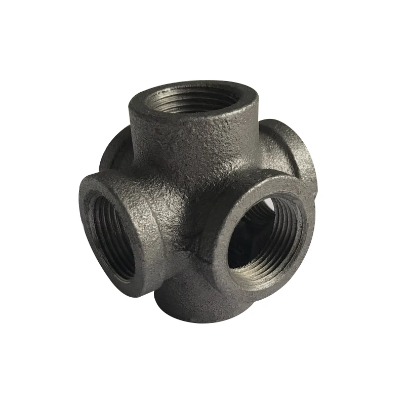 2Pcs/Lot G3/4&quot DN20 Black Side Outlet Cross Iron Cast Pipe Fittings Industrial Style Storage Holders Brackets | Обустройство дома