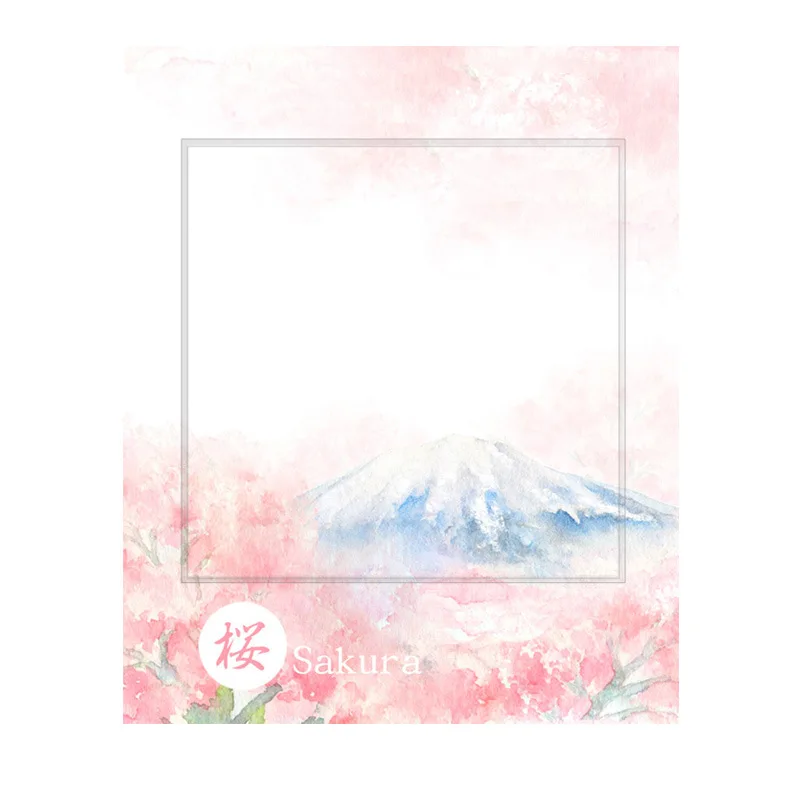 30 страниц клейкие заметки Daisyland Sakura Kawaii блокнот розовый квадратный японские