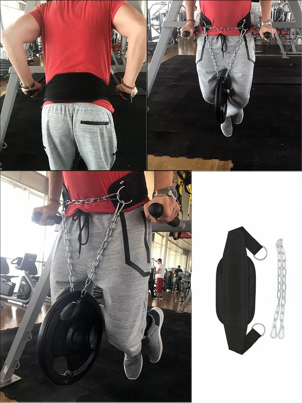 Пояс для поднятия тяжестей с цепочкой Crossfit дома тренажерного зала вытяжной
