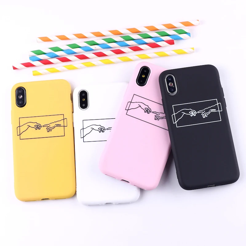 Мягкий матовый чехол для телефона с рисунком Моны Лизы Давида iPhone 12 11 7 7Plus 6S 8 8Plus X