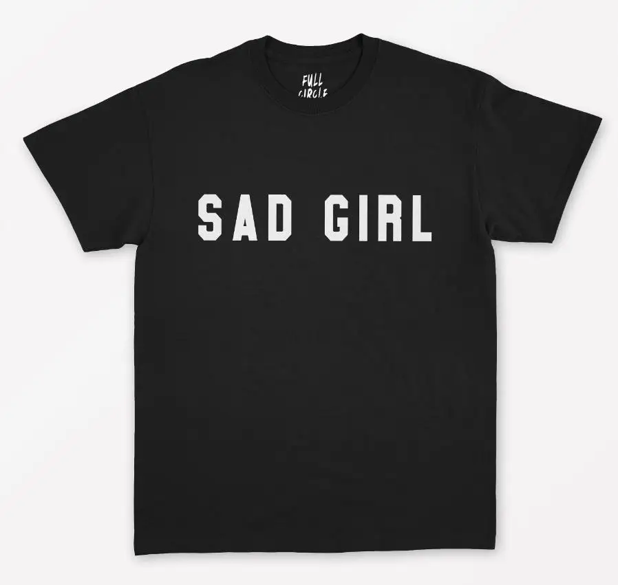 Женская футболка с принтом грустной девушки хлопковая Повседневная забавная