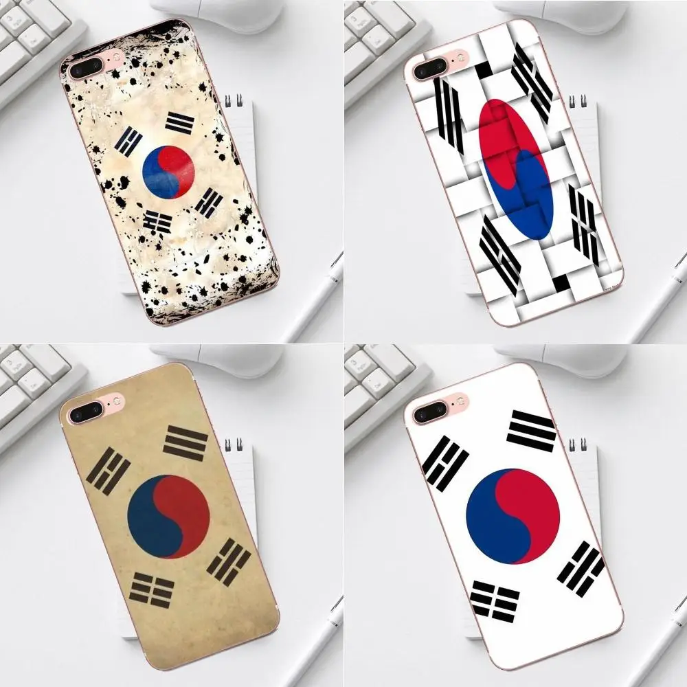 Qdowpz Флаг Южной Кореи для iPhone 4 4S 5 5C SE 6 6S 7 8 Plus X XS Max XR Galaxy A3 A5 J1 J3 J5 J7 2017 милый чехол