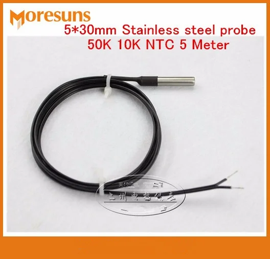 

Fast Free Ship 10pcs/lot 5 Meter 50K 10K NTC thermistor waterproof temperature sensor temperature probe 5*30mm TN99 T2N99 7016