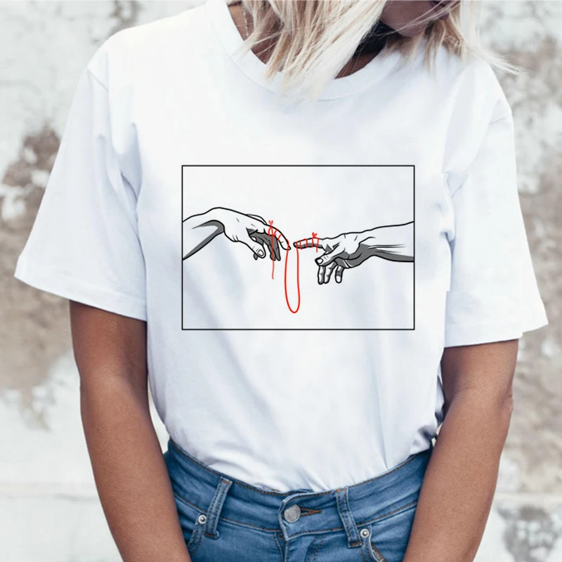 

New Aesthetic T-shirt Women Harajuku Ullzang Funny Print T-shirt Fashion Casual Summer Tshirt Short Sleeve O Neck Top Tee Female
