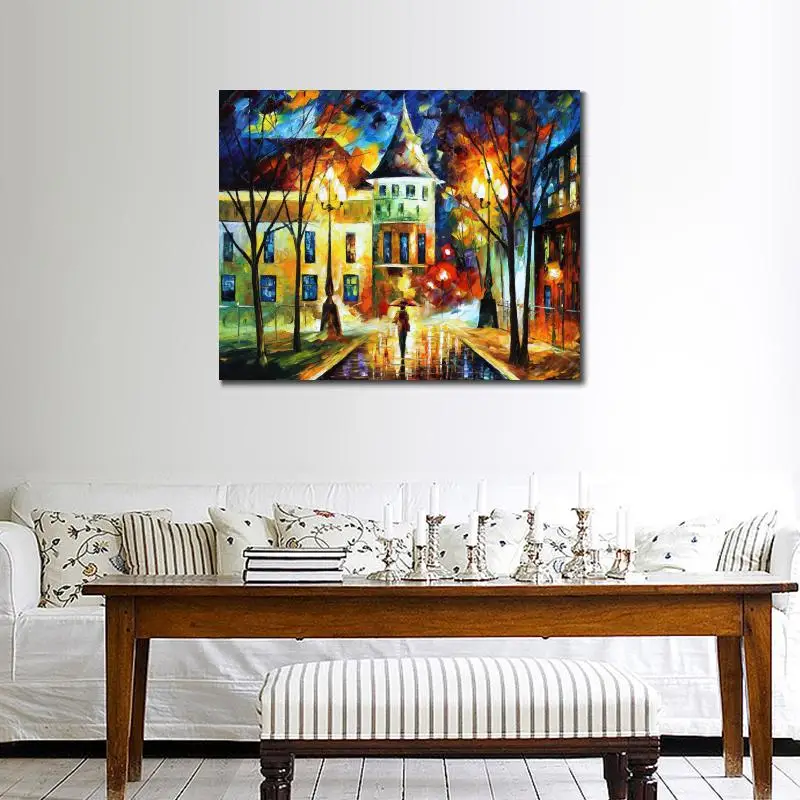 High quality handmade palette knife oil painting on canvas night magic home picture decor modern art | Дом и сад