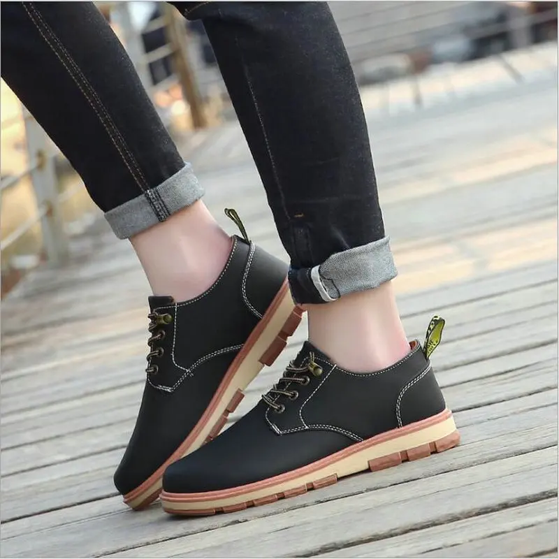 New fashion spring/autumn leather sneakers Retro shoes mens oxfords thick sole casual flats LF-80 | Обувь