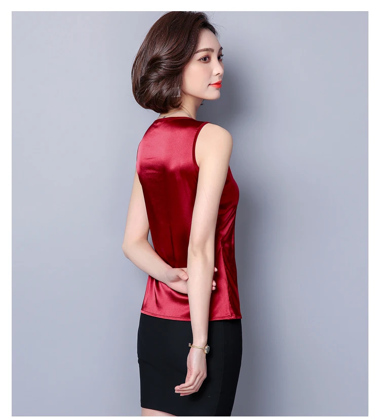 3XL майка без рукавов Femme Blusas Feminina женские футболки и рубашки из искусственного шелка летние женские блузки и топы 3736 50