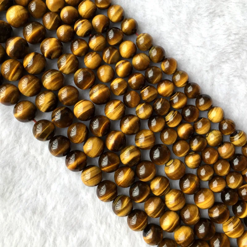 

High Quality Natural Genuine AAA Yellow Tiger Eye Stone Round Loosea Stone Jelwery Set Beads 3-18mm 15" 05660