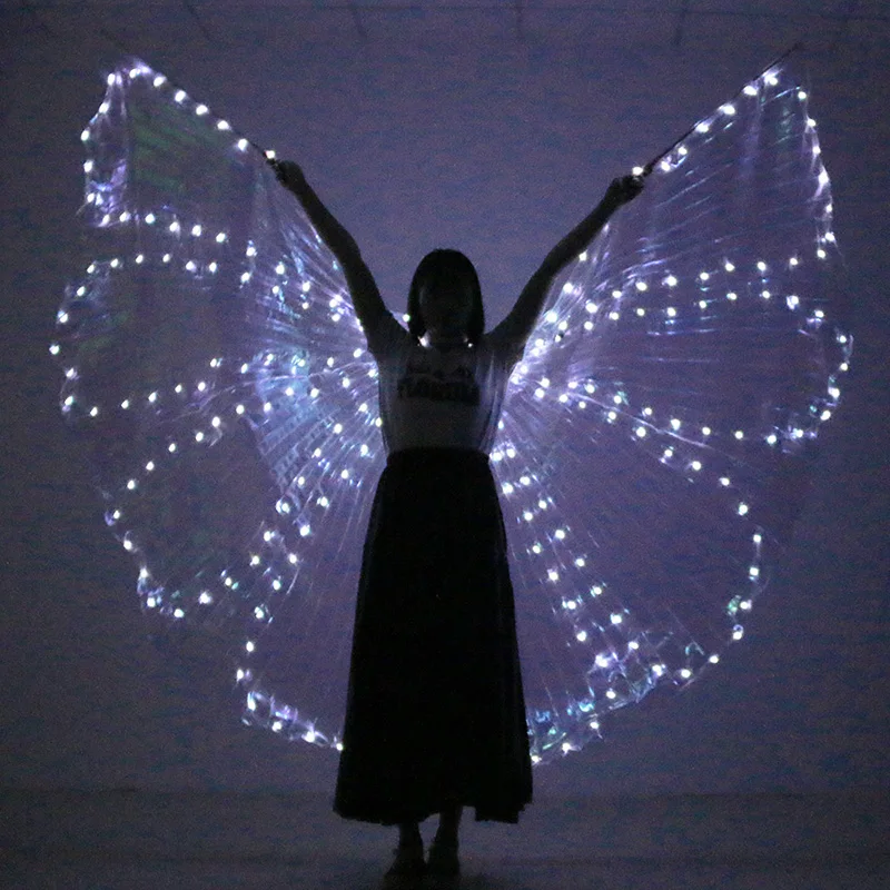 

Colorful Belly Dance Performance Costume LED light Wings Dance Accessories LED Wings Costume LED Butterfly Wings No Stick