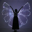 Красочный костюм для танца живота, светодиодсветильник, крылья для танца, аксессуары для танца живота, светодиодные крылья, крылья бабочки, без наклеек