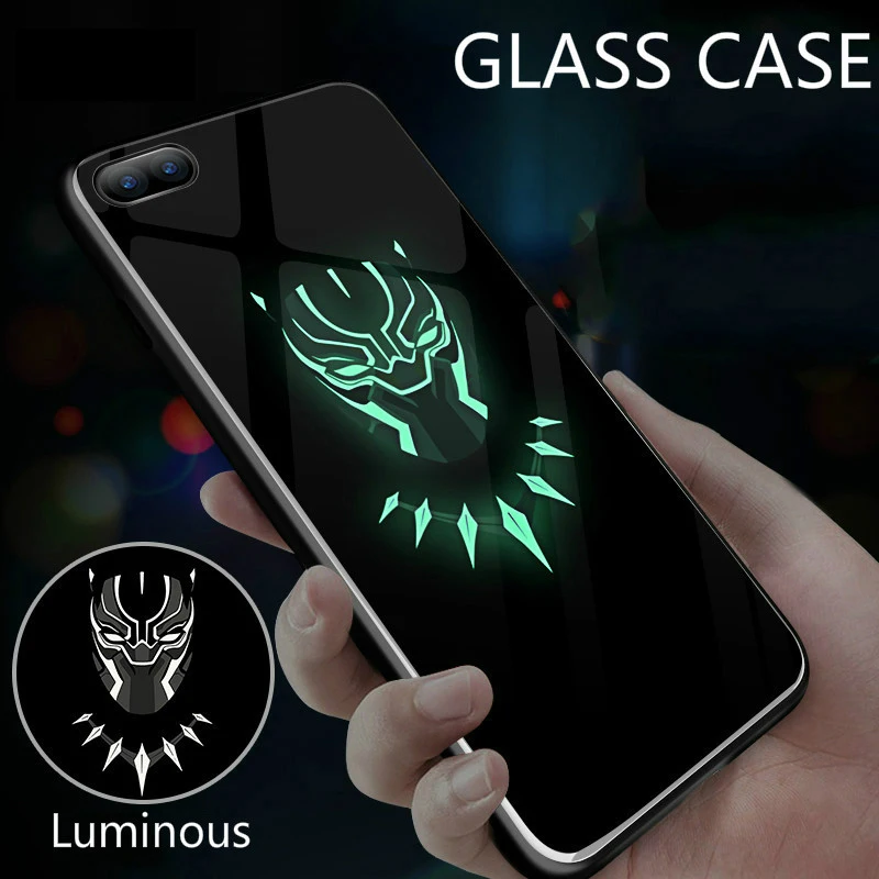 Luminous Case for iPhone X 7 Plus 8 6s Cover Night Light Painting For Apple 6 Tempered Glass TPU Edge Shell |