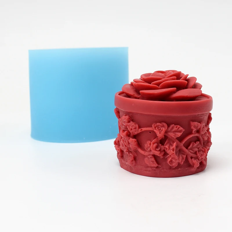 

Silicone Soap Mold Cylindrical with Relief Handmade Craft Resin Candy Mould