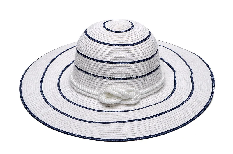 Cheap Ladies Stripe Paper Straw Hat 