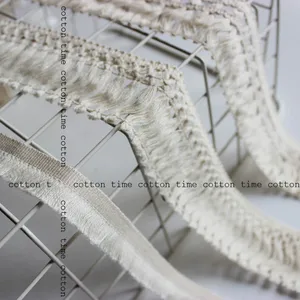 6yards/lot crochet cotton tassel webbing 4.5/2cm wide tassel trim pure cotton trim in morden style accessory for bag garment