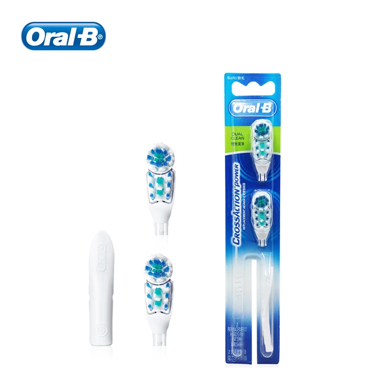 

Oral B 2 Pcs Brush Heads for Cross Action Series Electric Toothbrushes Dual Clean Soft Gum Care Replacement Toothbrush Head