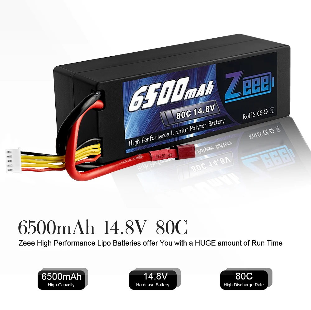 Zeee RC Lipo батарея 14,8 в 4S 6500 мАч аккумулятор с ру Lipo 80C RC батарея с Deans Разъем для RC Автомобиль Лодка Грузовик самолет БПЛА гонки