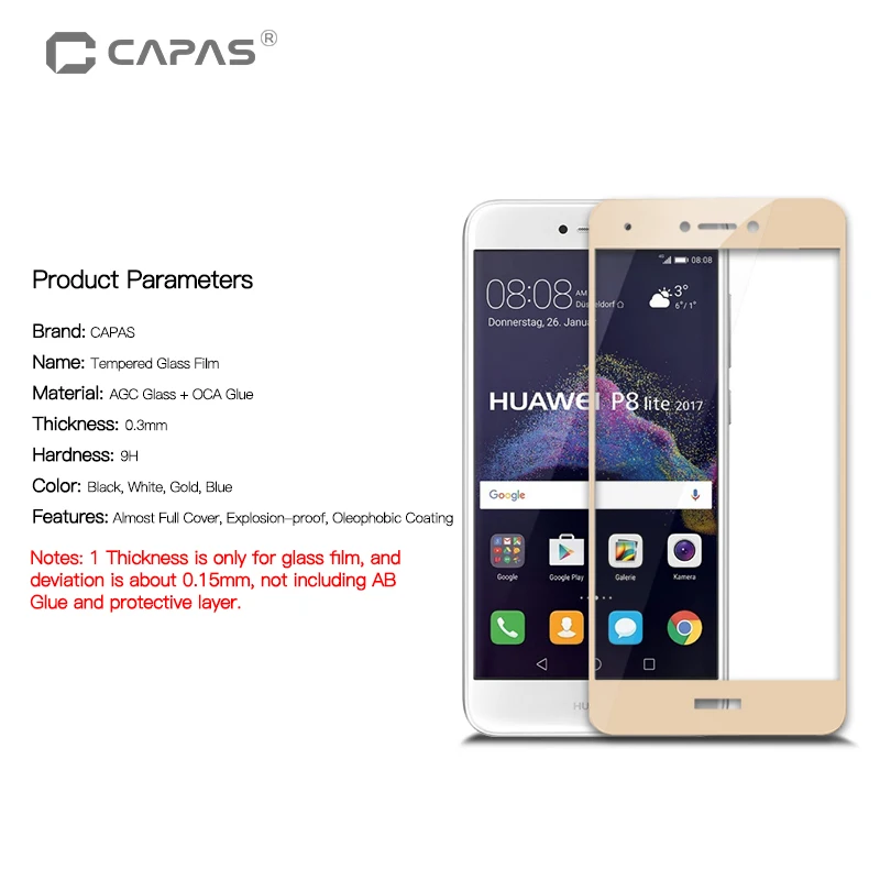 Для huawei P8lite закаленное Стекло Экран протектор для huawei Honor 8 P9 Lite почти полное покрытие защитной пленкой