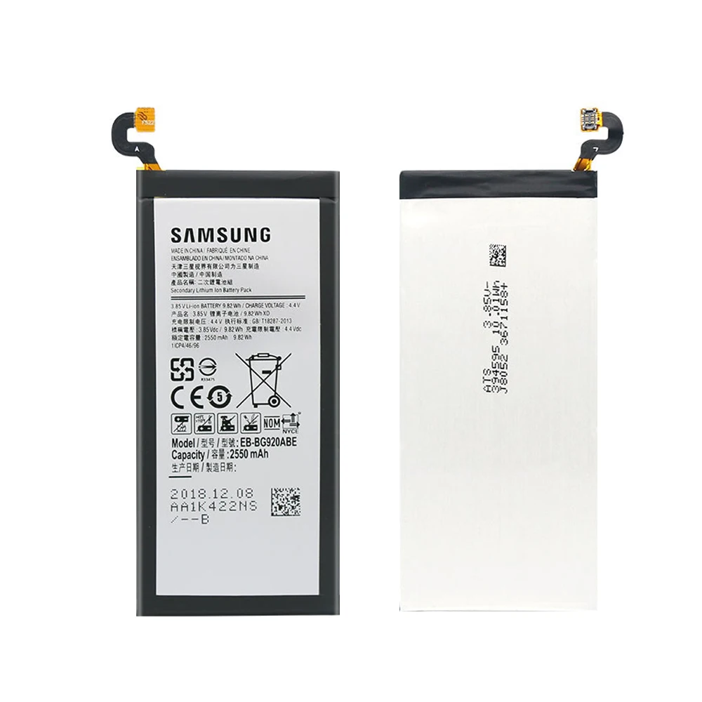 Оригинальный EB-BG920ABE батареи для Samsung Galaxy S6 SM-G920 G920F G920i G920A G920V G9200 G9208 G9209 2550mAh