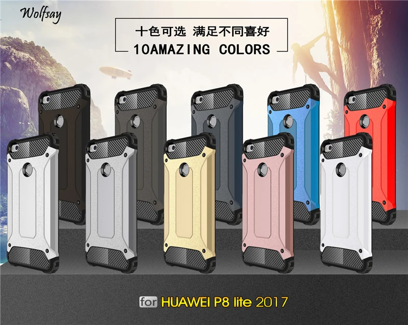 For Huawei P9 Lite 2017 Case Shockproof Armor Hard PC Phone Back Cover P8 Shell |