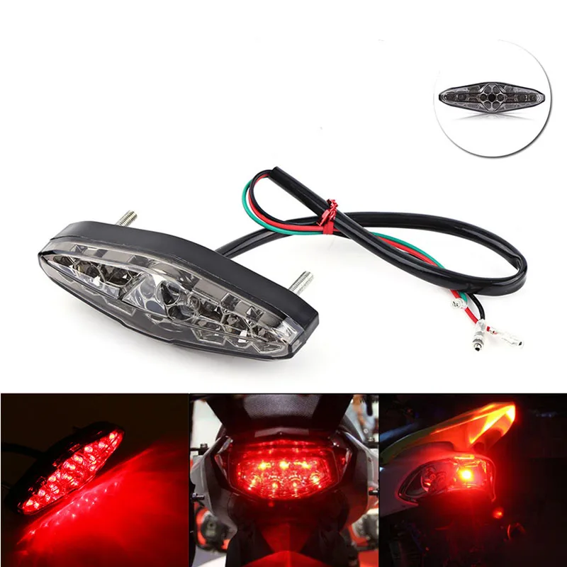 

Universal Motorcycle Led Running Rear Brake Stop Tail Light License Plate Lamp